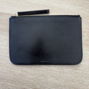 Mansur Gavriel Womens Leather Clutch Pouch Zipper Closure Wristlet Handbag Black